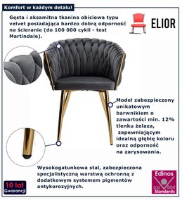 Szare nowoczesne krzesło plecione  W9-S33