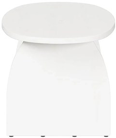 Biały owalny stolik kawowy z drewna R3-P25