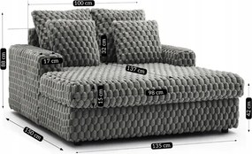 Fotel Wypoczynkowy Sofa KOBEL Szary Pluszowy Nowoczesny