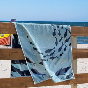 Niebieski ręcznik plażowy 90x180 cm Shoal – DecoKing