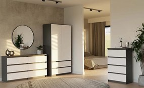 Szafa Malwa SS-90 | Antracyt/Biel | 90x50x180 cm | Nowoczesna Szafa Dwudrzwiowa