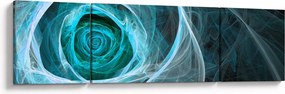 Obraz - Abstrakcyjny różowy niebieski z czarnym tłem (170x50 cm)