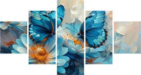 Obraz - Niebieskie motyle (125x70 cm)