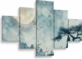 Obraz - Malowanie księżyca w pełni (125x70 cm)