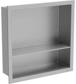 Mexen X-Wall-R półka wnękowa z kołnierzem i półką 30 x 30 cm, inox - 1910303010S