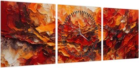 Obraz - Abstrakcja (z zegarem) (90x30 cm)