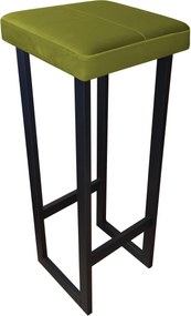 Hoker ALEX krzesło barowe tkanina Welur podstawa metalowa : Kolor Stelaża - Czarny , Kolor tkaniny - VELVET - BL75, Wysokość - 90 cm
