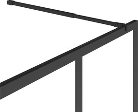 Ścianka prysznicowa do kabiny walk-in czarna matowa w stylu industrialnym - 100 x 200 cm - URBANIK