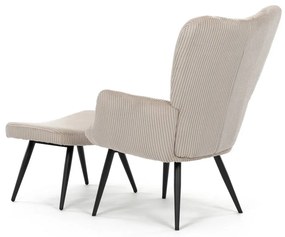 Fotel relaksacyjny z podnóżkiem L7285 CRM6,kremowy