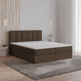 Masseno Łóżko kontynentalne MERIL z pojemnikiem na pościel 140x200 cm - Ciemny brąz, SAWANA 16