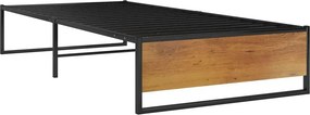 Czarne metalowe łóżko industrialne 100x200 cm F1-W22