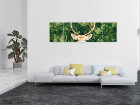 Obraz - szczegół głowy jelenia (170x50 cm)
