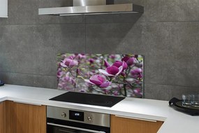 Szklany Panel Fioletowy Kwiat Magnolii