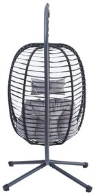 Fotel wiszący Autronic, metal, polirattan, szary,A Z-V1289 GREY