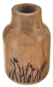 InDecor Wazon z drewna mango Łąka, 10 x 10 x 15 cm