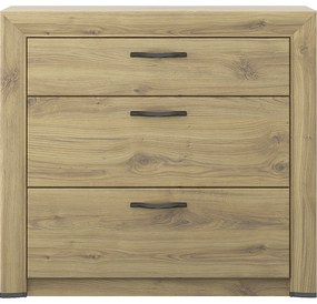 Komoda z Szufladami Drewniana do Salonu COVE 96 cm Dąb navarra Loft