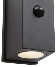 Zewnetrzna Lampa ścienna czarna z czujnikiem Lux, magnetyczna, z możliwością ładowania LED - Sandy Nowoczesny Oswietlenie zewnetrzne
