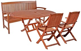 Ogrodowa ławka 3-osobowa z drewna eukaliptusowego Garden Pleasure Stockholm