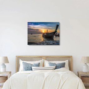 Obraz na szkle statku na brzegu (70x50 cm)