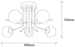 Biała lampa sufitowa w kolorze złota Opviq lights Daisy