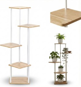 Kwietnik stojący wysoki na 5 kwiatów RIMOZA, 30 x 30 x 106 cm