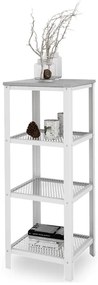 Minimalistyczny regał z metalowym stelażem biały + beton - Nessebax 5X