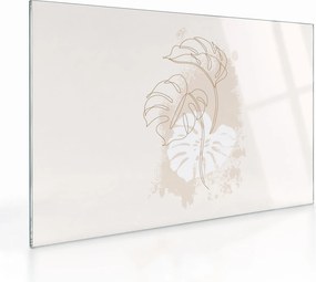 Obraz na szkle - Line art monstera N⁰1 (70x50 cm)