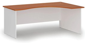 Ergonomiczne biurko PRIMO WHITE, 180x120 cm, prawe, biały/czereśnia