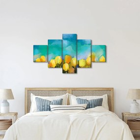 Obraz żółtych tulipanów (125x70 cm)