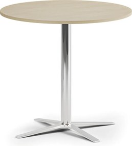 Stolik kawowy AURA, średnica 60 cm, chrom podstawa, brzoza