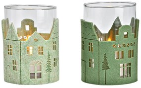 Świecznik szklany GREEN HOUSES 13 cm zielony - różne warianty