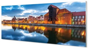 Obraz na szkle Gdańsk Rzeka budynki