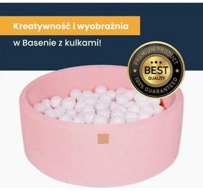 Okrągły suchy basen 90x40cm dla dziecka bez piłeczek, bawełniany, czarny - meowbaby®