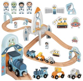 Tooky toy drewniana kolejka kosmiczna zestaw tory