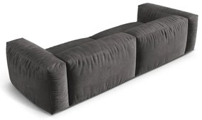 Szara aksamitna sofa modułowa 320 cm Martina – Micadoni