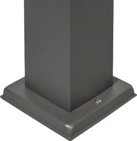 Nowoczesny słup ogrodowy 45cm ciemnoszary z opalowym kloszem IP44 - Malios