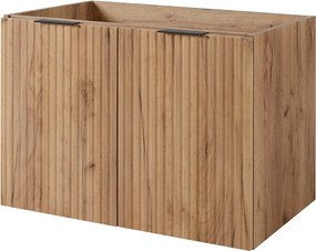 Szafka łazienkowa z drzwiami, Dąb Craft + czarny uchwyt, 80 x 57 x 46 cm