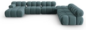 Morska aksamitna sofa 379 cm Bellis – Micadoni Home