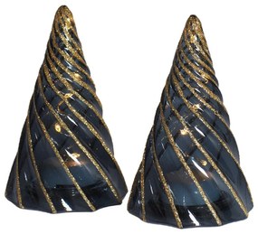 Czarne dekoracje świetlne zestaw 2 szt. na baterie ø 6 cm Vilma Tree – Sirius