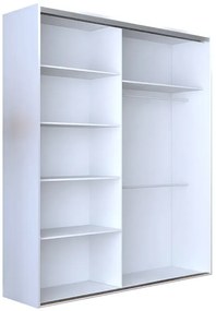 Szafa przesuwna dąb artisan + biały + czarne szprosy - Estori 2X