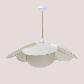 Lampa Sufitowa Wisząca Z Bawełny Okai Style Distressed White & Ø87 Cm - Sklum