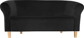 Sofa Milo tkanina Welur wygodna sofa tapicerowana do salonu i poczekalni : Kolor nogi - Drewno, Kolor tkaniny - VELVET - MG19, Typ tkaniny - Velvet, Wysokość nogi - 15 cm