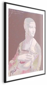 Plakat Pastelowa dama 40x60 cm z ramą czarną z marginesem ARTGEIST B