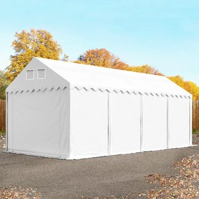 TOOLPORT 3x8m Namiot magazynowy - 2,6 m wysokość ścian bocznych, PVC 800 biały, bez statyki - (6791BL)