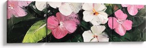 Obraz - Różowe i białe kwiaty (170x50 cm)