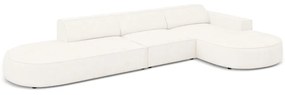 Beżowy narożnik (prawostronny) z materiału bouclé Jodie – Micadoni Home