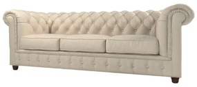 Kremowa aksamitna sofa 230 cm Cambridge – Ropez