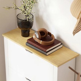 HOMCOM Szafka na Buty Biała z 3 Klapami 72x26x112cm | Aosom PL