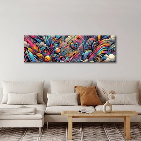 Obraz - Kolorowe graffiti (170x50 cm)