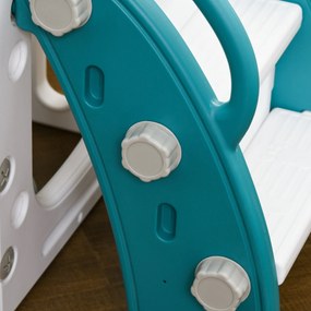 AIYAPLAY Poślizg dla dzieci, 7-w-1 plac zabaw, z koszem i kierownicą, dla dzieci 1-3 lata, 178x177x99cm, Żółty/Biały/Zielony